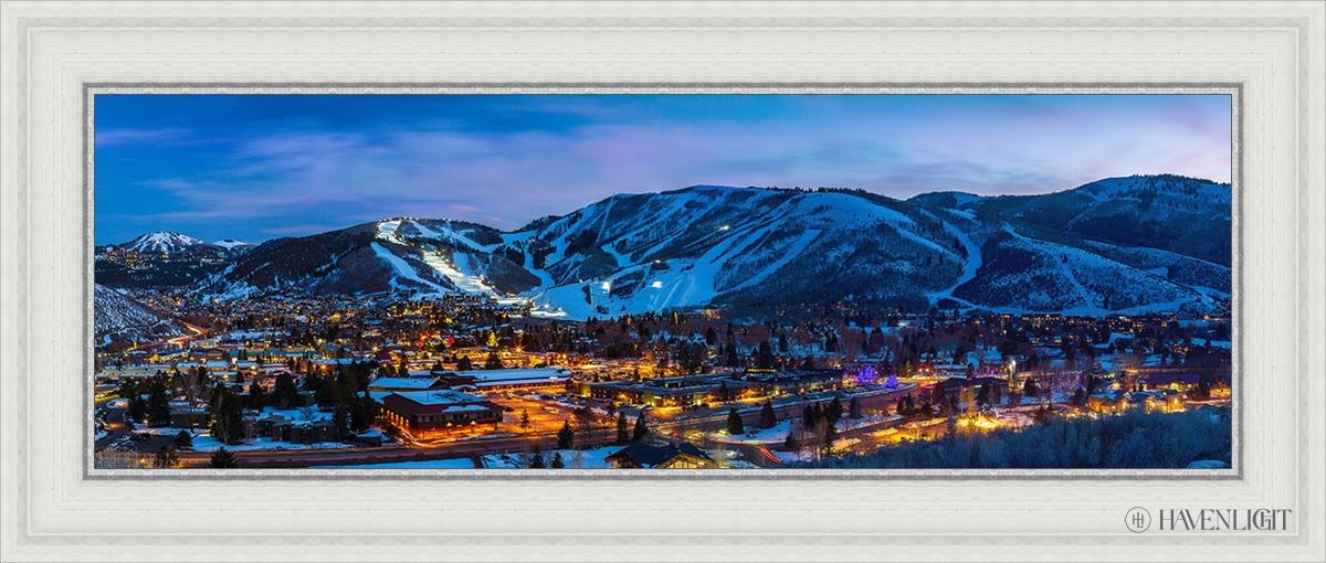 Park City Utah At Twilight Open Edition Canvas / 36 X 12 White 41 3/4 17 Art