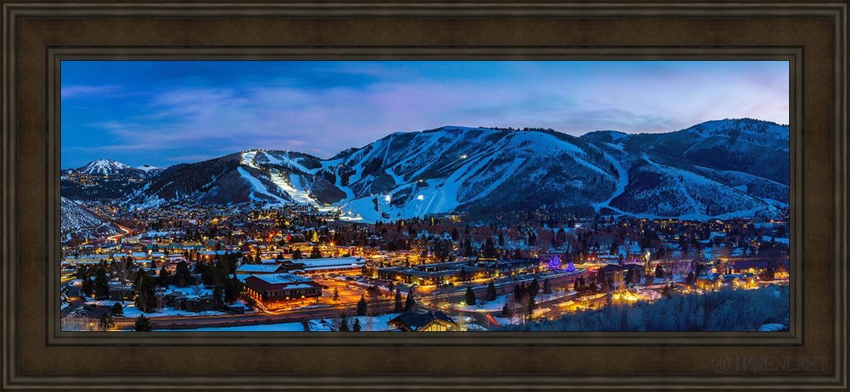 Park City Utah At Twilight Open Edition Canvas / 48 X 18 Brown 55 3/4 25 Art