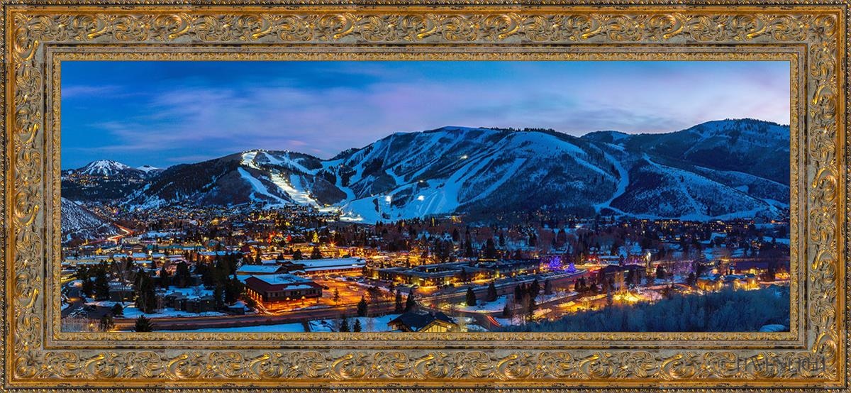 Park City Utah At Twilight Open Edition Canvas / 48 X 18 Gold 55 3/4 25 Art