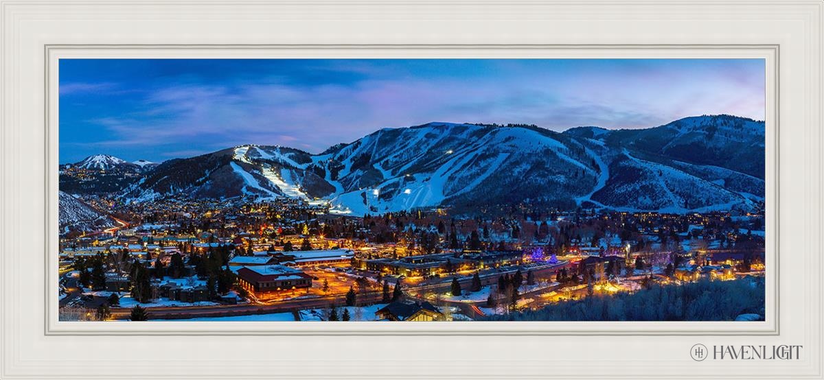 Park City Utah At Twilight Open Edition Canvas / 48 X 18 White 55 3/4 25 Art