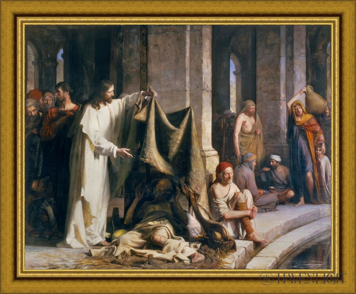Pool Of Bethesda Large Wall Art Open Edition Canvas / 45 X 36 Classic Gold 52 43