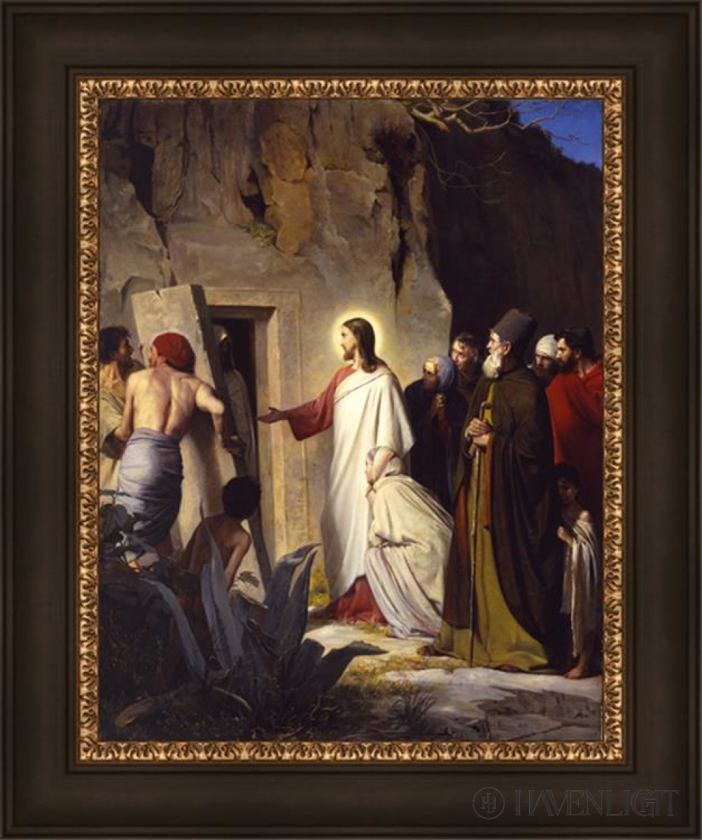 Raising Lazurus From The Dead Open Edition Canvas / 22 X 28 Frame A 36 3/8 30 Art