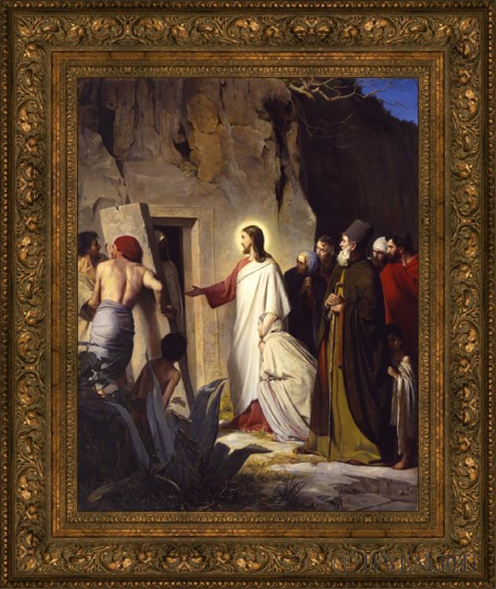 Raising Lazurus From The Dead Open Edition Canvas / 22 X 28 Frame C 37 3/4 31 Art