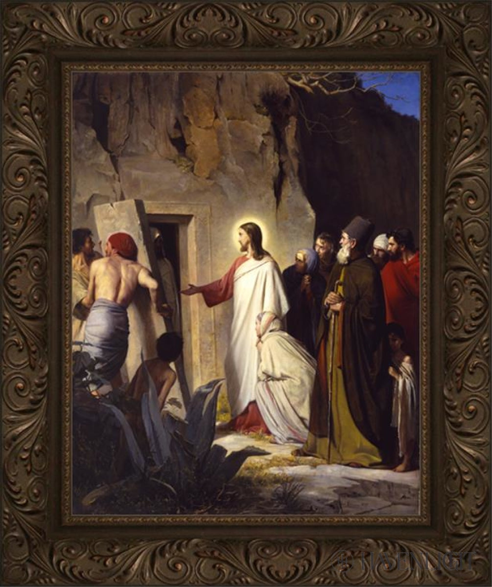 Raising Lazurus From The Dead Open Edition Canvas / 22 X 28 Frame D 36 3/4 30 Art