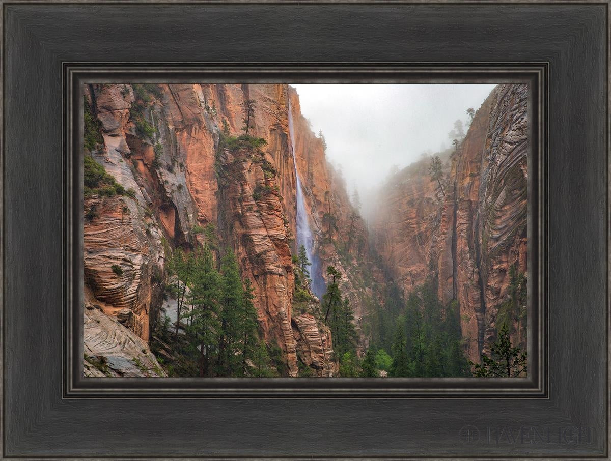 Refrigerator Canyon Waterfall Zion National Park Utah Open Edition Canvas / 18 X 12 Black 24 1/2 Art