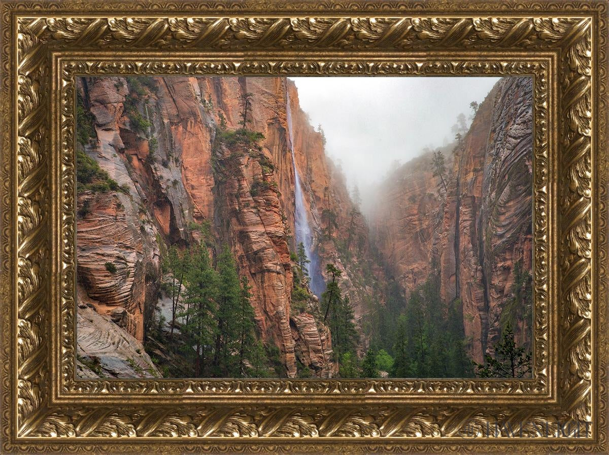 Refrigerator Canyon Waterfall Zion National Park Utah Open Edition Canvas / 18 X 12 Gold 23 3/4 17