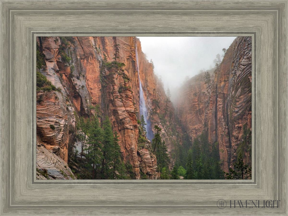 Refrigerator Canyon Waterfall Zion National Park Utah Open Edition Canvas / 18 X 12 Gray 23 3/4 17