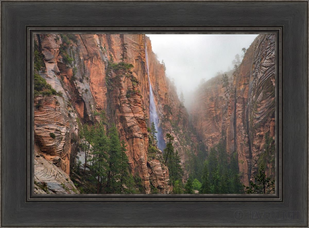 Refrigerator Canyon Waterfall Zion National Park Utah Open Edition Canvas / 24 X 16 Black 30 1/2 22