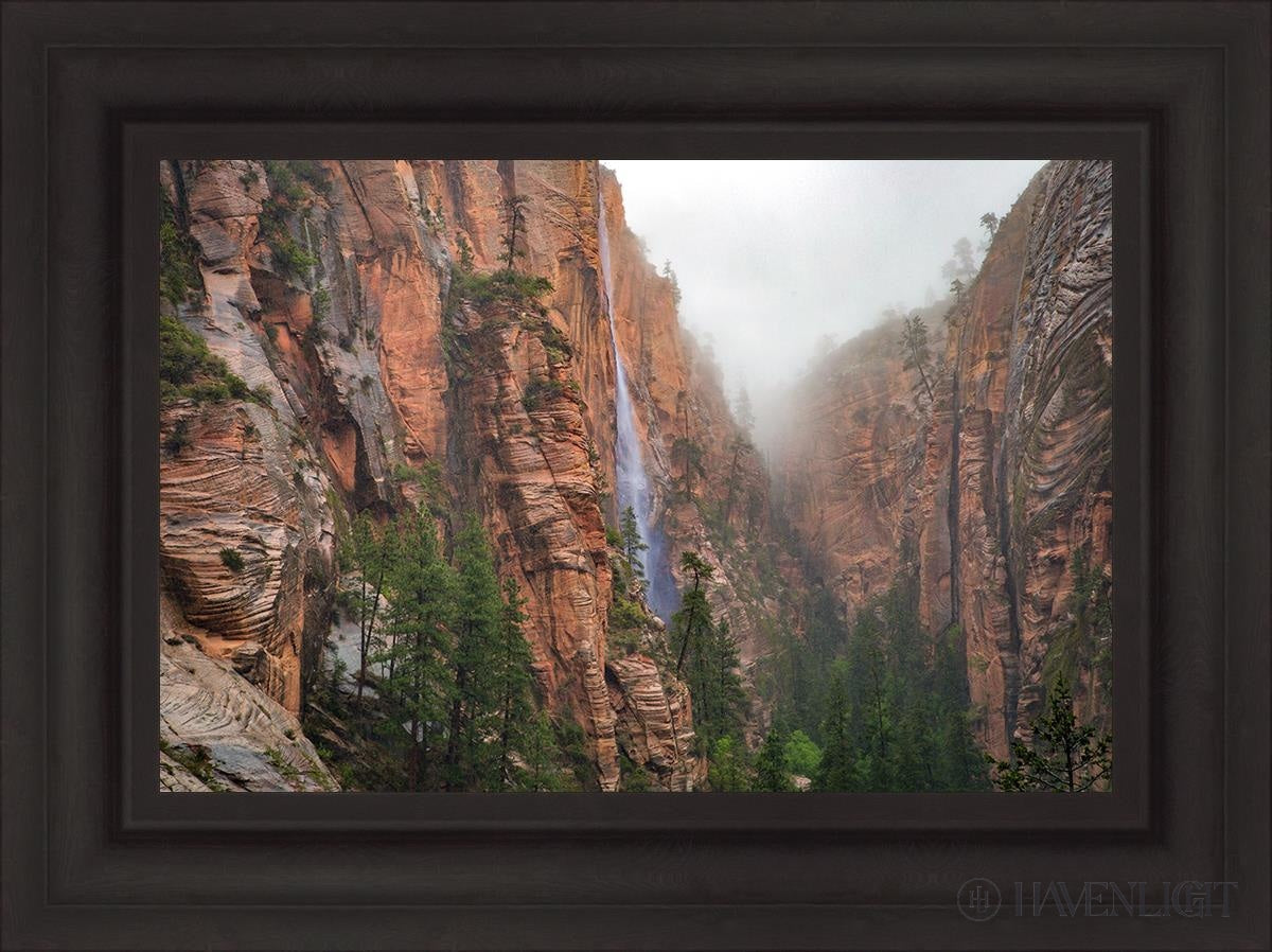 Refrigerator Canyon Waterfall Zion National Park Utah Open Edition Canvas / 24 X 16 Brown 31 3/4 23