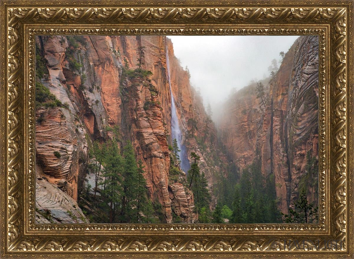 Refrigerator Canyon Waterfall Zion National Park Utah Open Edition Canvas / 24 X 16 Gold 29 3/4 21