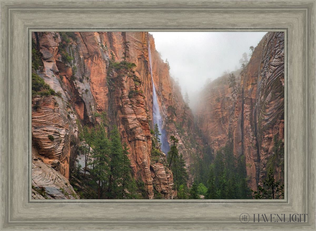 Refrigerator Canyon Waterfall Zion National Park Utah Open Edition Canvas / 24 X 16 Gray 29 3/4 21