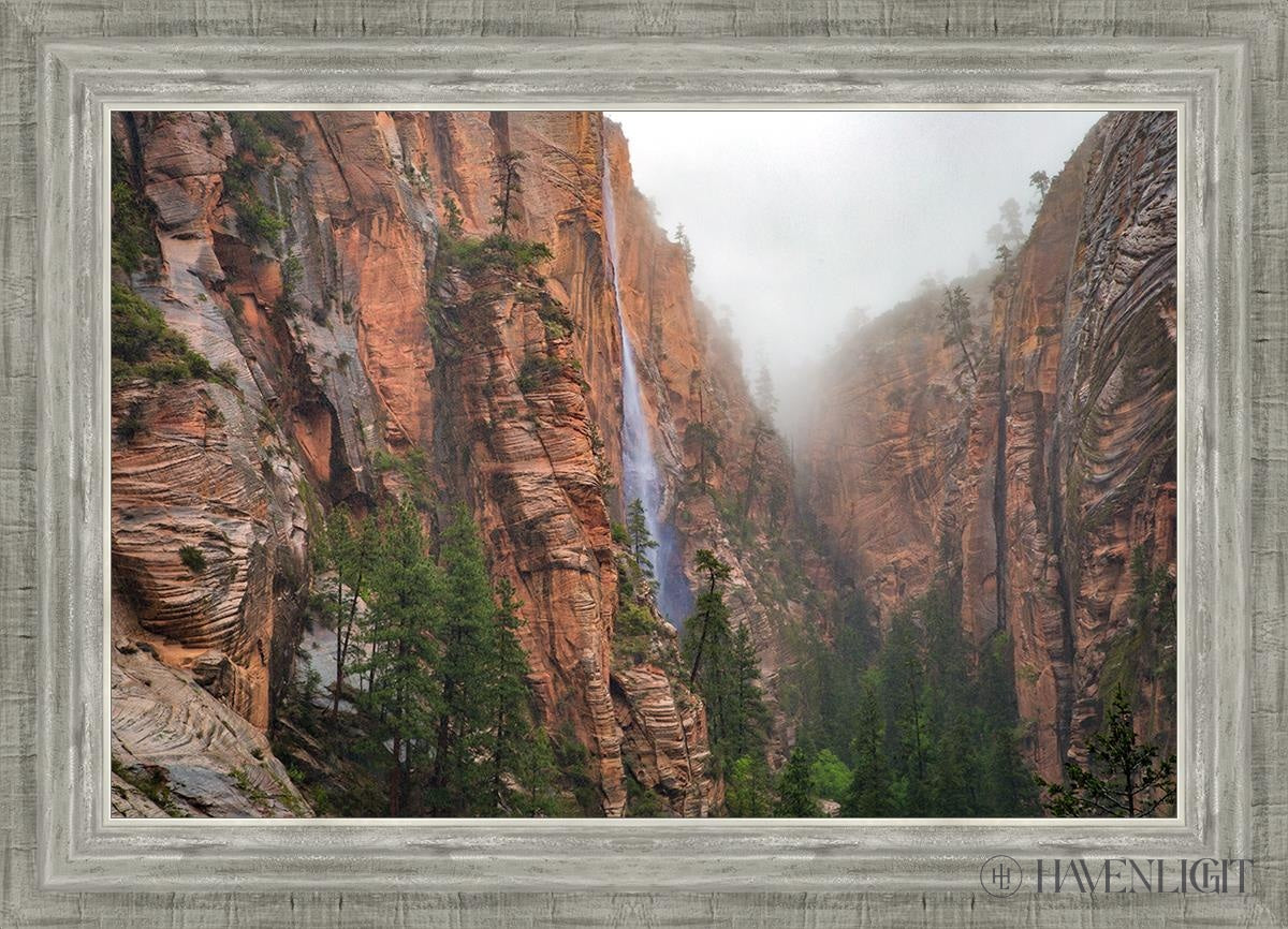 Refrigerator Canyon Waterfall Zion National Park Utah Open Edition Canvas / 24 X 16 Silver 28 3/4 20