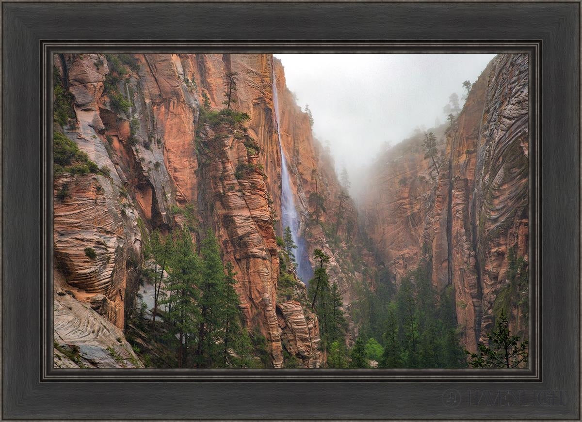 Refrigerator Canyon Waterfall Zion National Park Utah Open Edition Canvas / 30 X 20 Black 36 1/2 26