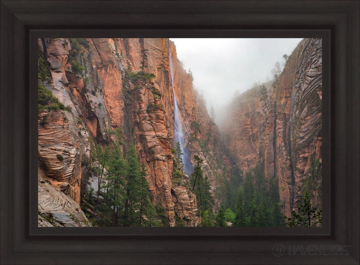 Refrigerator Canyon Waterfall Zion National Park Utah Open Edition Canvas / 30 X 20 Brown 37 3/4 27