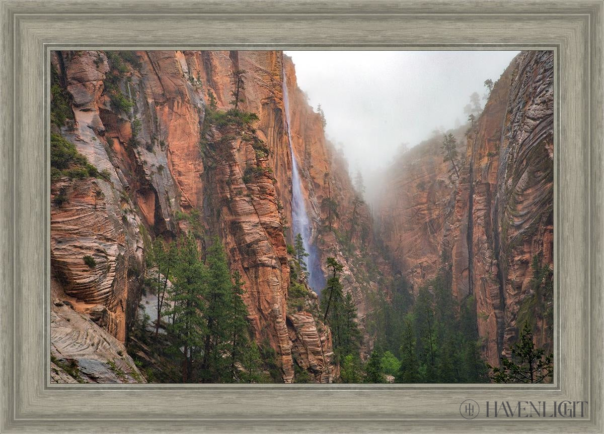 Refrigerator Canyon Waterfall Zion National Park Utah Open Edition Canvas / 30 X 20 Gray 35 3/4 25