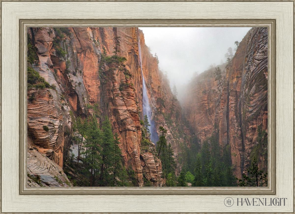 Refrigerator Canyon Waterfall Zion National Park Utah Open Edition Canvas / 30 X 20 Ivory 36 1/2 26