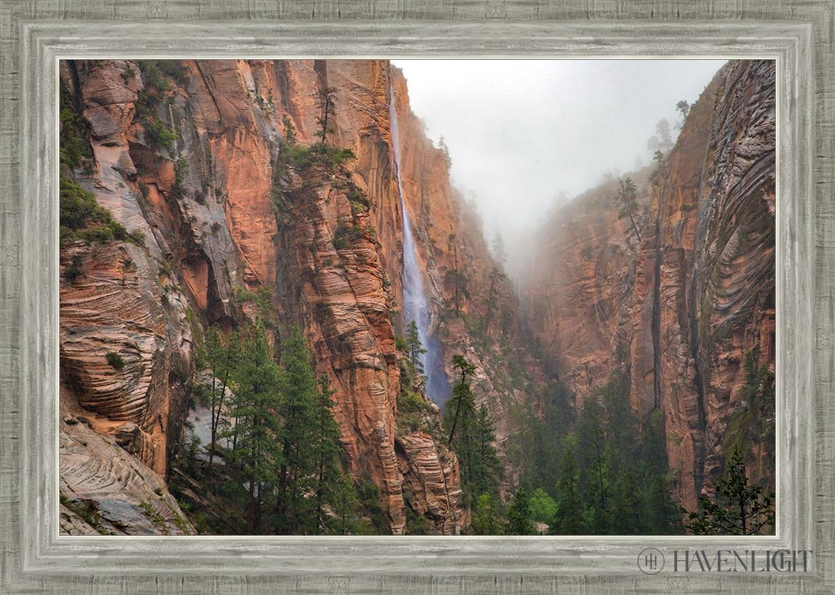 Refrigerator Canyon Waterfall Zion National Park Utah Open Edition Canvas / 30 X 20 Silver 34 3/4 24