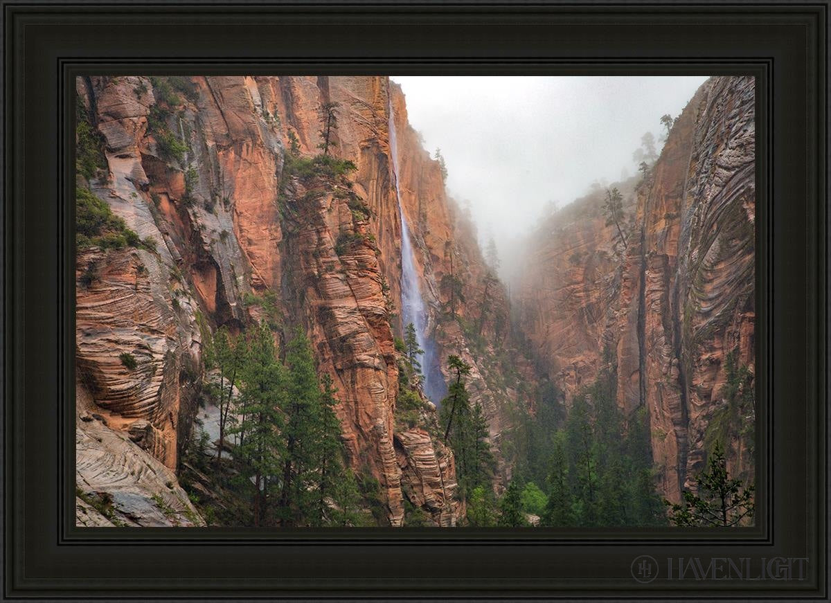 Refrigerator Canyon Waterfall Zion National Park Utah Open Edition Canvas / 36 X 24 Black 43 3/4 31