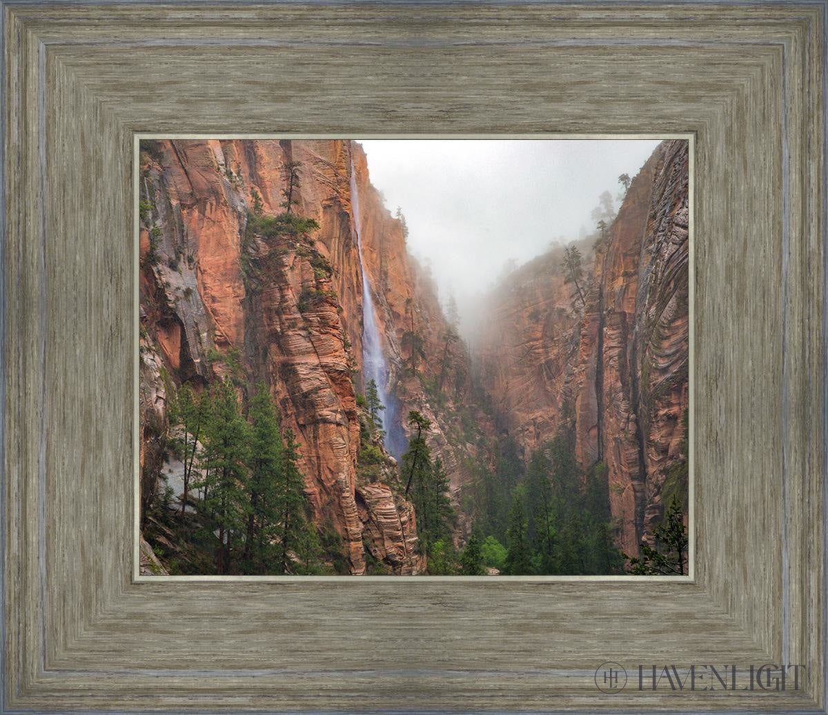 Refrigerator Canyon Waterfall Zion National Park Utah Open Edition Print / 10 X 8 Gray 14 3/4 12 Art