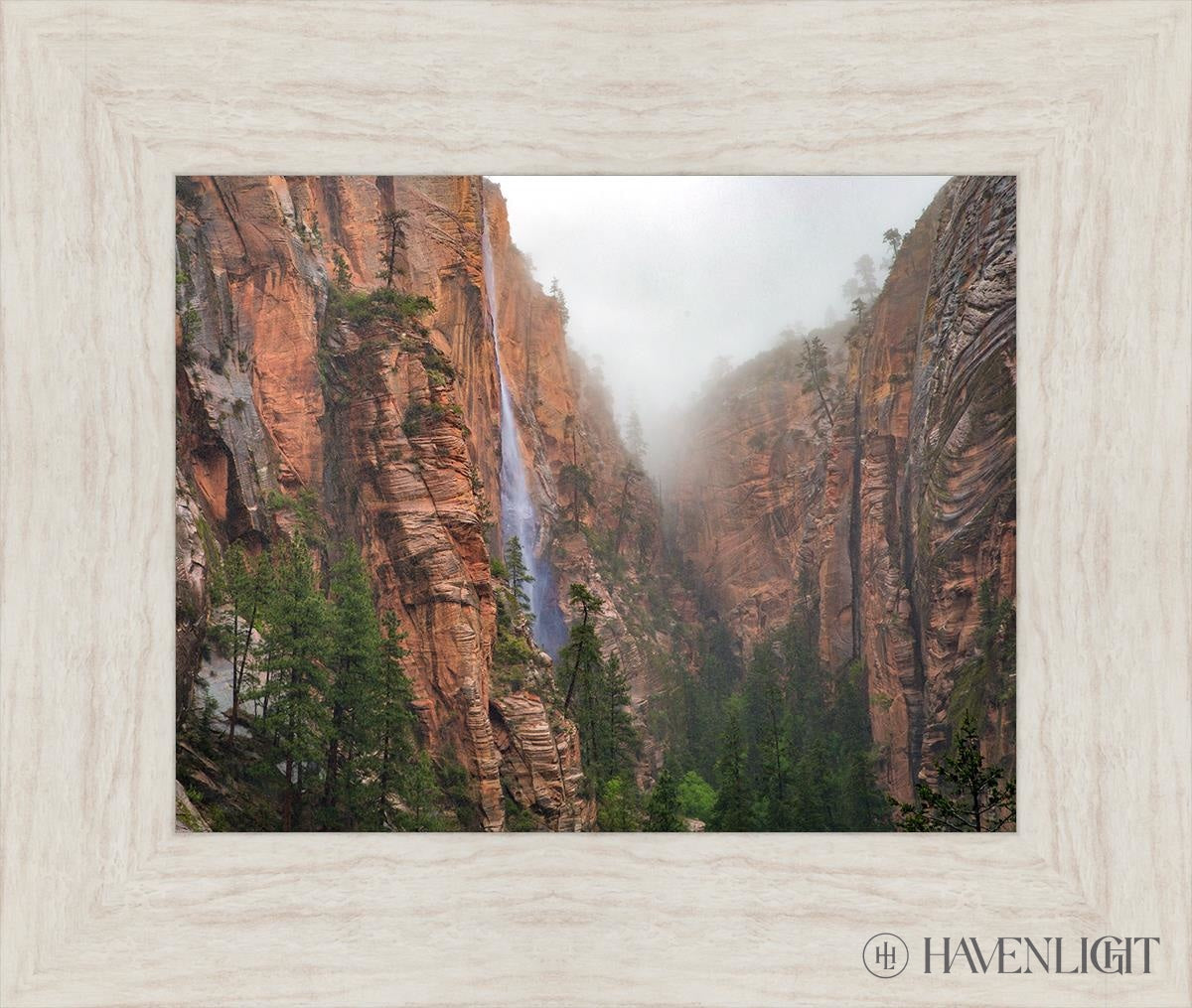 Refrigerator Canyon Waterfall Zion National Park Utah Open Edition Print / 14 X 11 Ivory 19 1/2 16