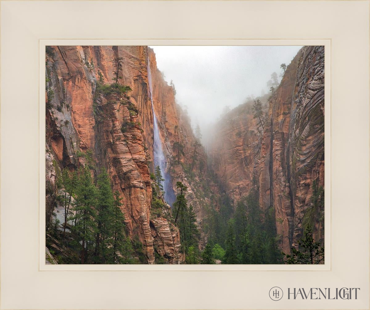 Refrigerator Canyon Waterfall Zion National Park Utah Open Edition Print / 14 X 11 White 18 1/4 15