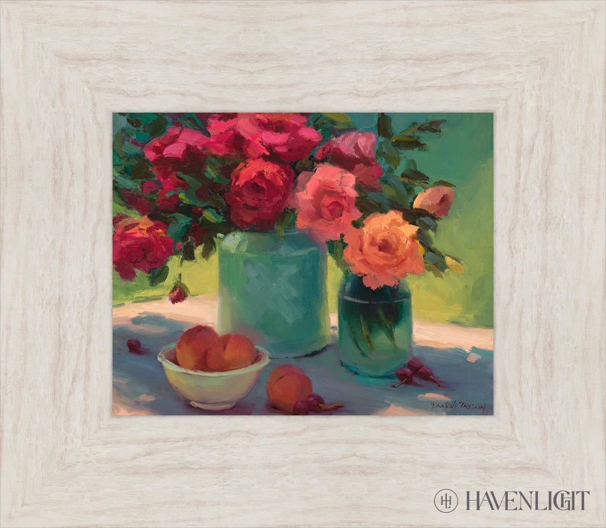 Roses In Early Light Open Edition Print / 10 X 8 Ivory 15 1/2 13 Art