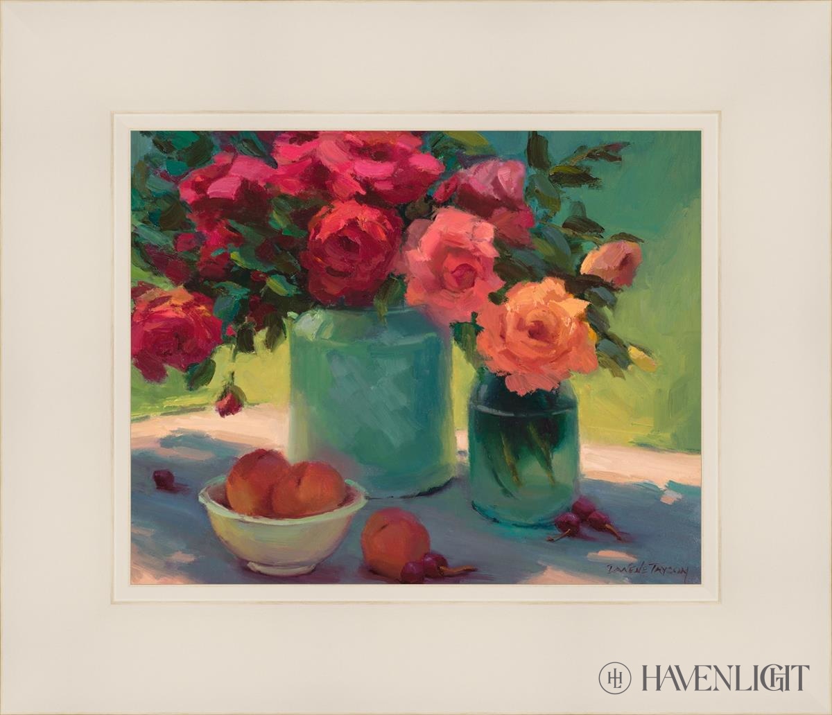 Roses In Early Light Open Edition Print / 10 X 8 White 14 1/4 12 Art