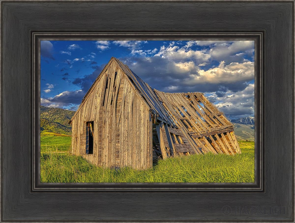 Rustic Barn Near Tetons Wyoming Open Edition Canvas / 18 X 12 Black 24 1/2 Art