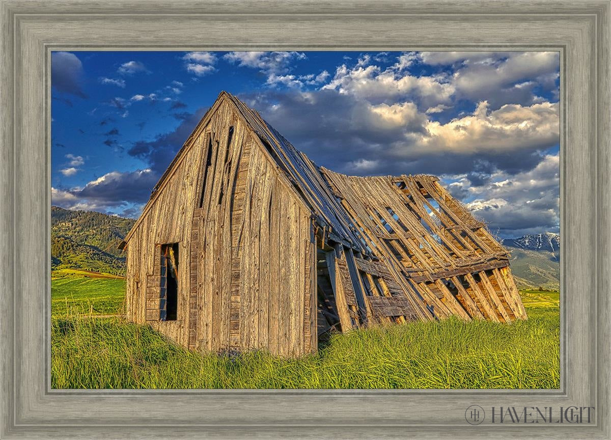 Rustic Barn Near Tetons Wyoming Open Edition Canvas / 30 X 20 Gray 35 3/4 25 Art