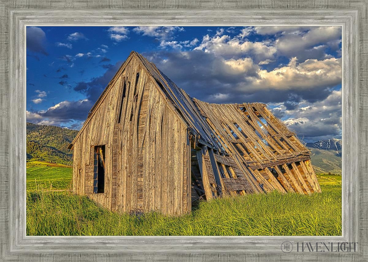 Rustic Barn Near Tetons Wyoming Open Edition Canvas / 30 X 20 Silver 34 3/4 24 Art