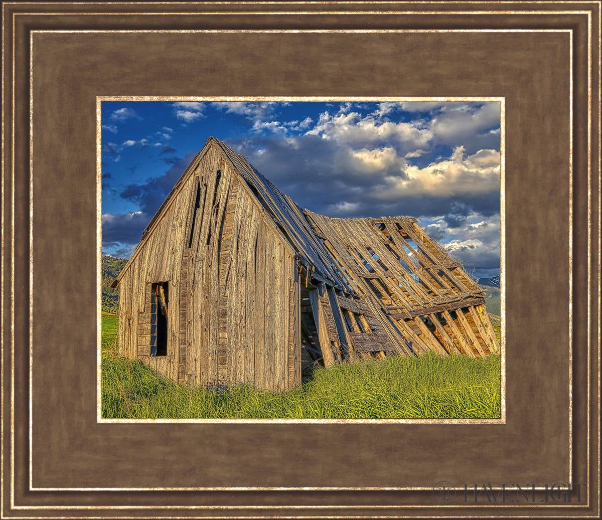 Rustic Barn Near Tetons Wyoming Open Edition Print / 10 X 8 Gold 14 3/4 12 Art