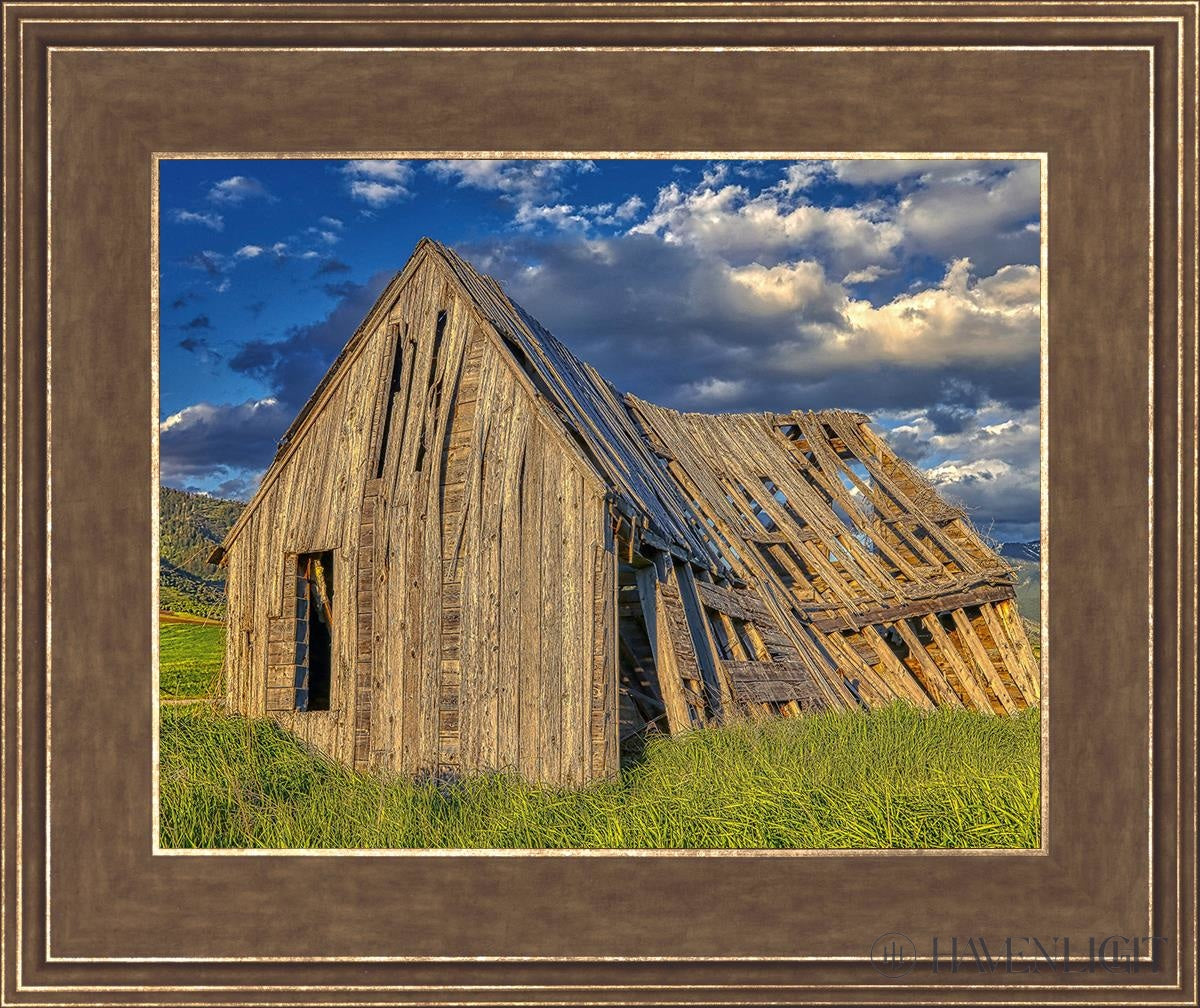Rustic Barn Near Tetons Wyoming Open Edition Print / 14 X 11 Gold 18 3/4 15 Art