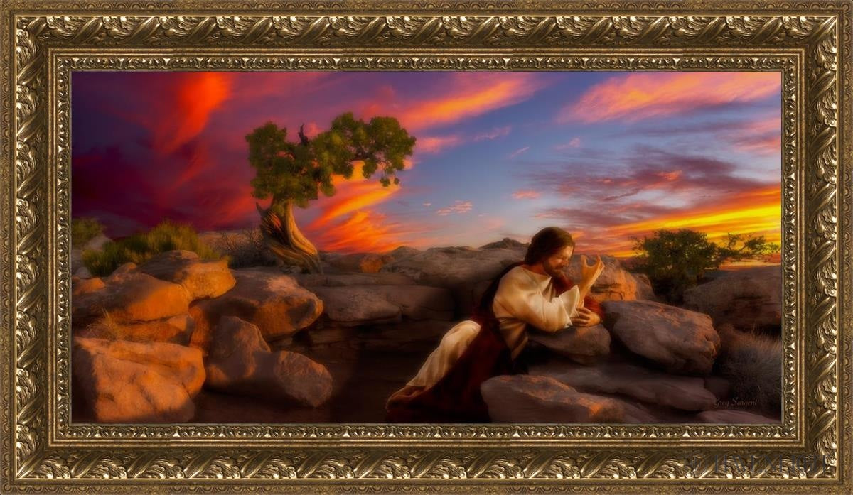 Sacred Prayer Open Edition Canvas / 30 X 15 Gold 35 3/4 20 Art