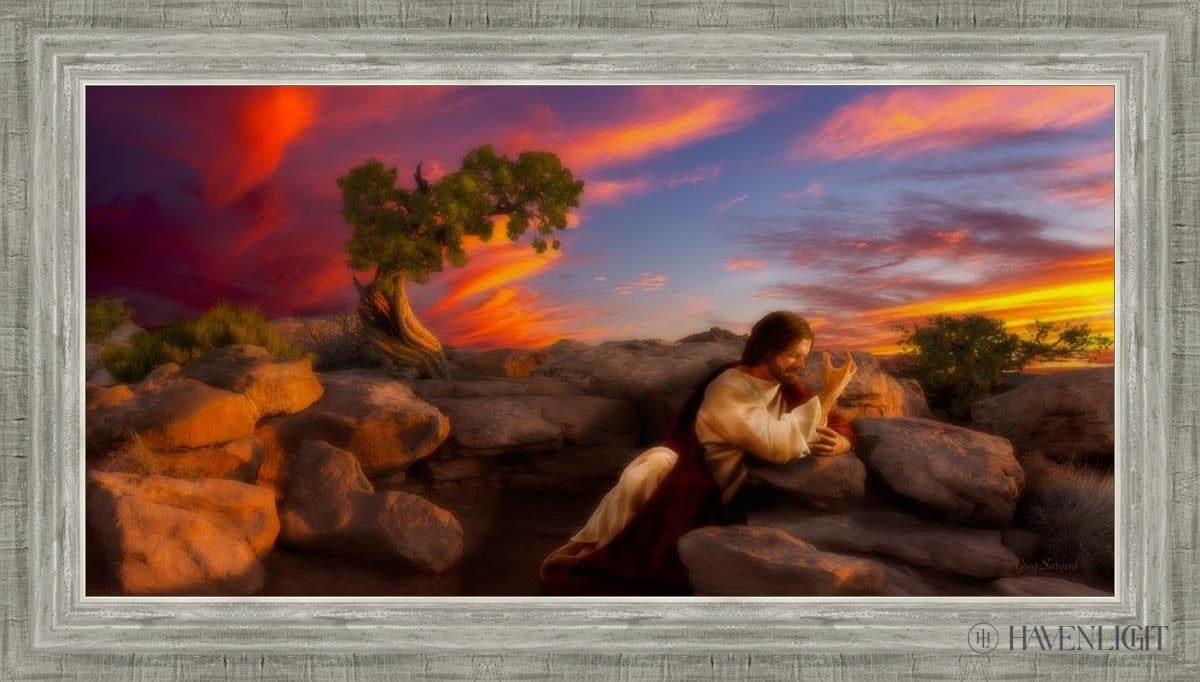 Sacred Prayer Open Edition Canvas / 30 X 15 Silver 34 3/4 19 Art