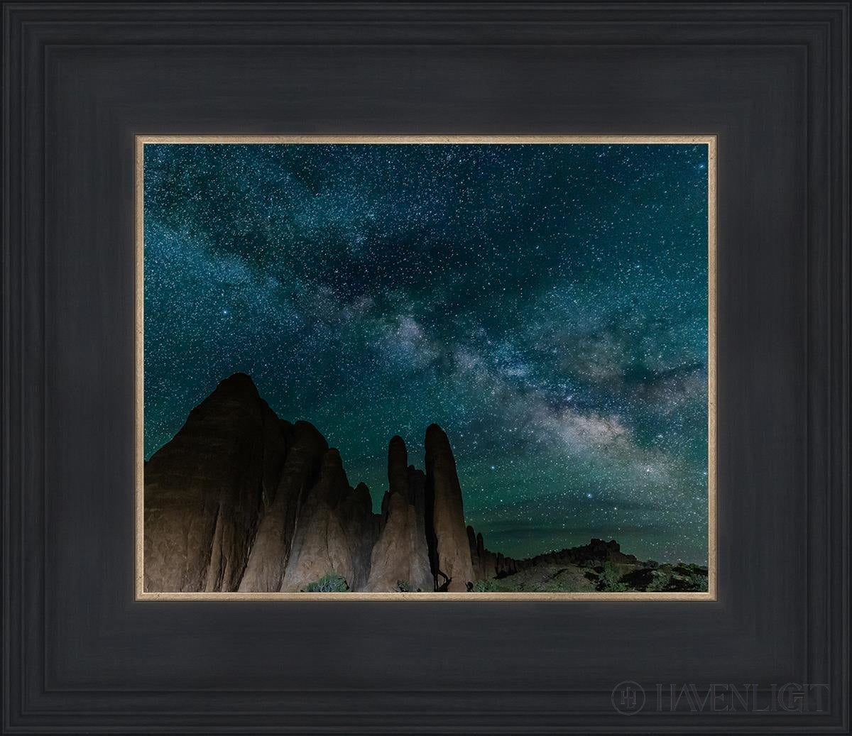 Sandstone Fins Arches National Park Utah Open Edition Print / 10 X 8 Black 14 3/4 12 Art