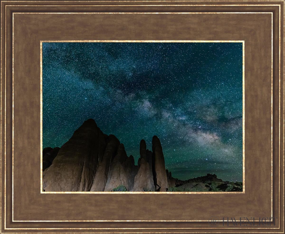 Sandstone Fins Arches National Park Utah Open Edition Print / 12 X 9 Gold 16 3/4 13 Art