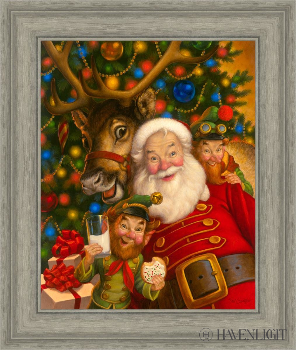 Santas Selfie Open Edition Canvas / 16 X 20 Gray 21 3/4 25 Art