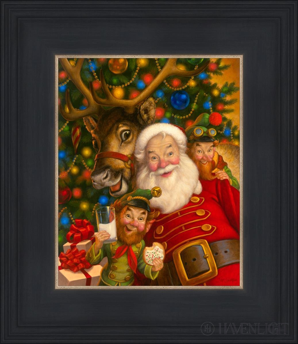 Santas Selfie Open Edition Canvas / 8 X 10 Black 12 3/4 14 Art