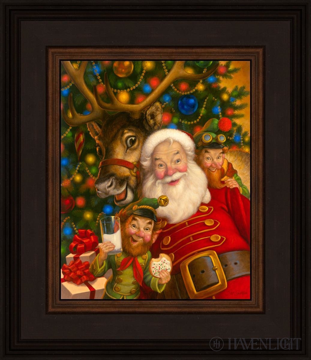 Santas Selfie Open Edition Canvas / 8 X 10 Brown 12 3/4 14 Art
