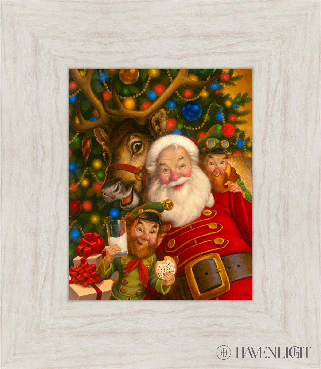 Santas Selfie Open Edition Canvas / 8 X 10 Ivory 13 1/2 15 Art