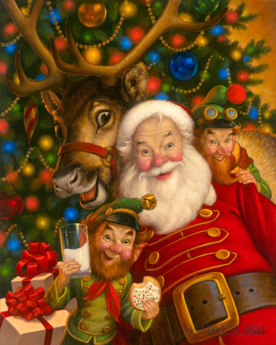 Santas Selfie Open Edition Canvas / 8 X 10 Print Only Art