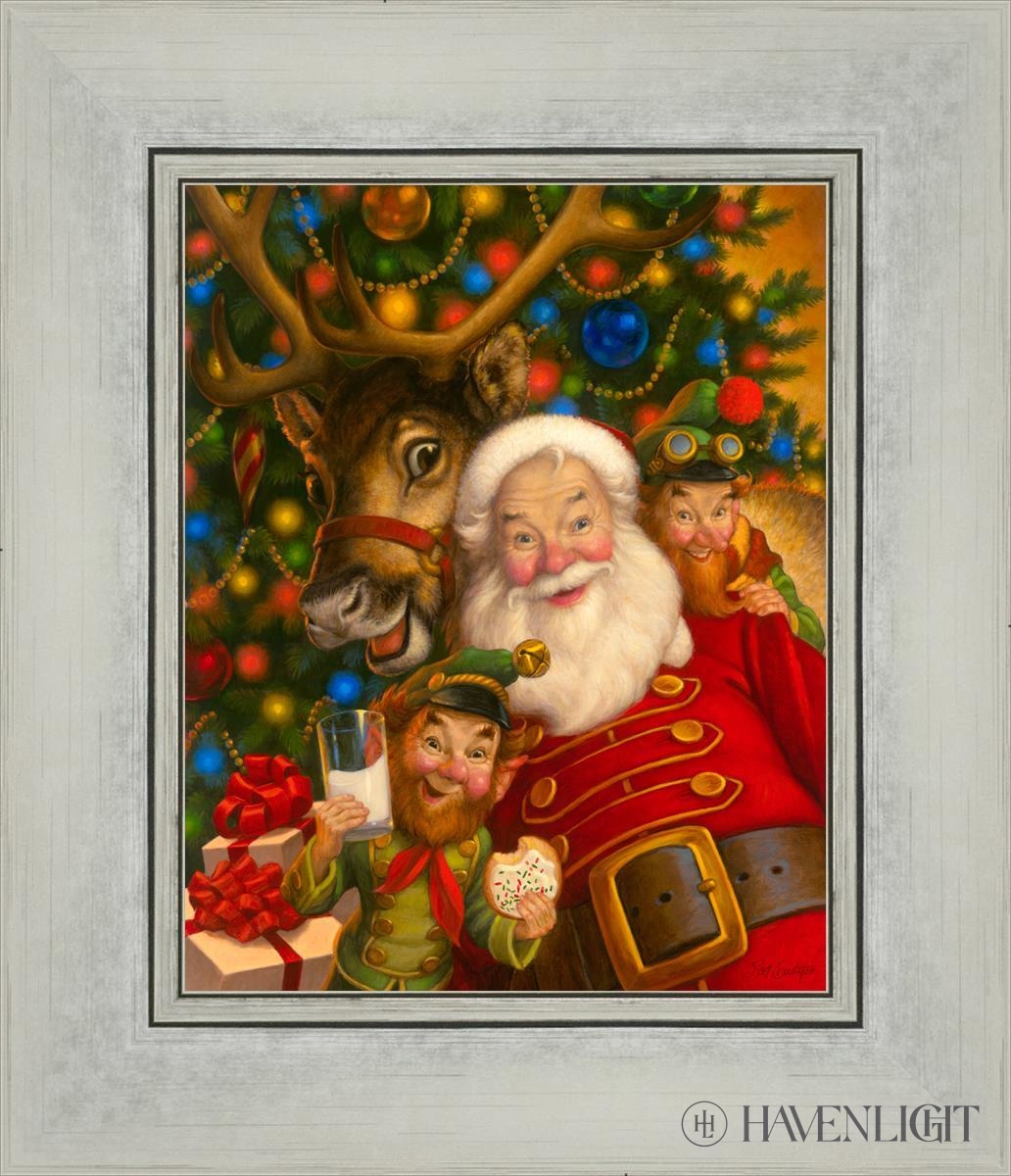 Santas Selfie Open Edition Canvas / 8 X 10 Silver 12 1/4 14 Art