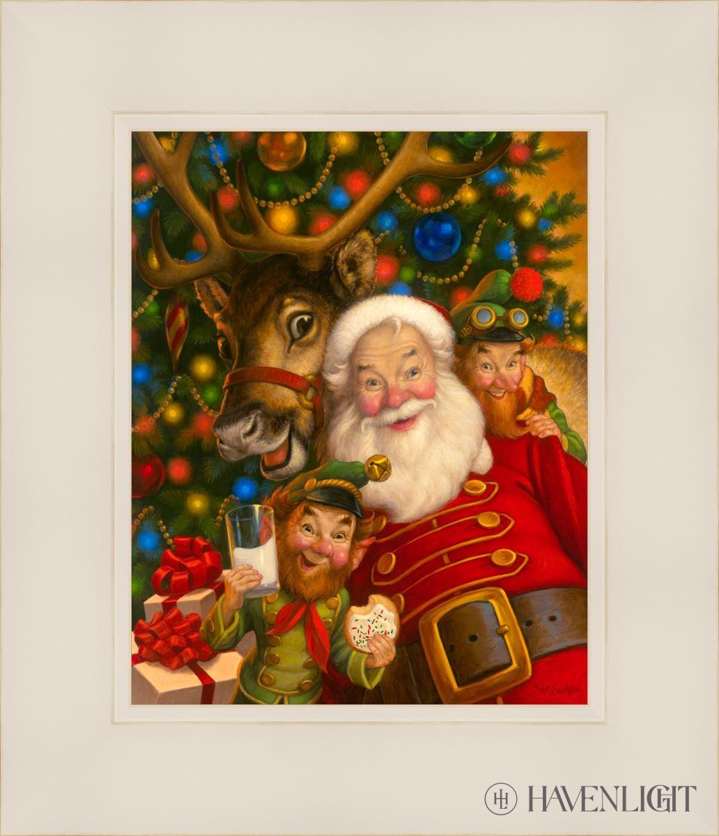 Santas Selfie Open Edition Canvas / 8 X 10 White 12 1/4 14 Art