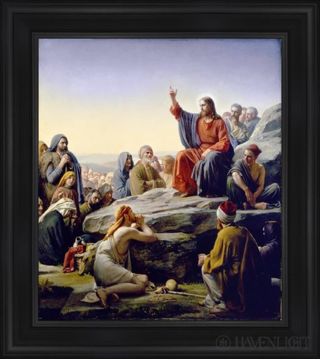 Sermon On The Mount Open Edition Canvas / 28 1/2 X 33 Frame A 41 3/4 37 1/4 Art