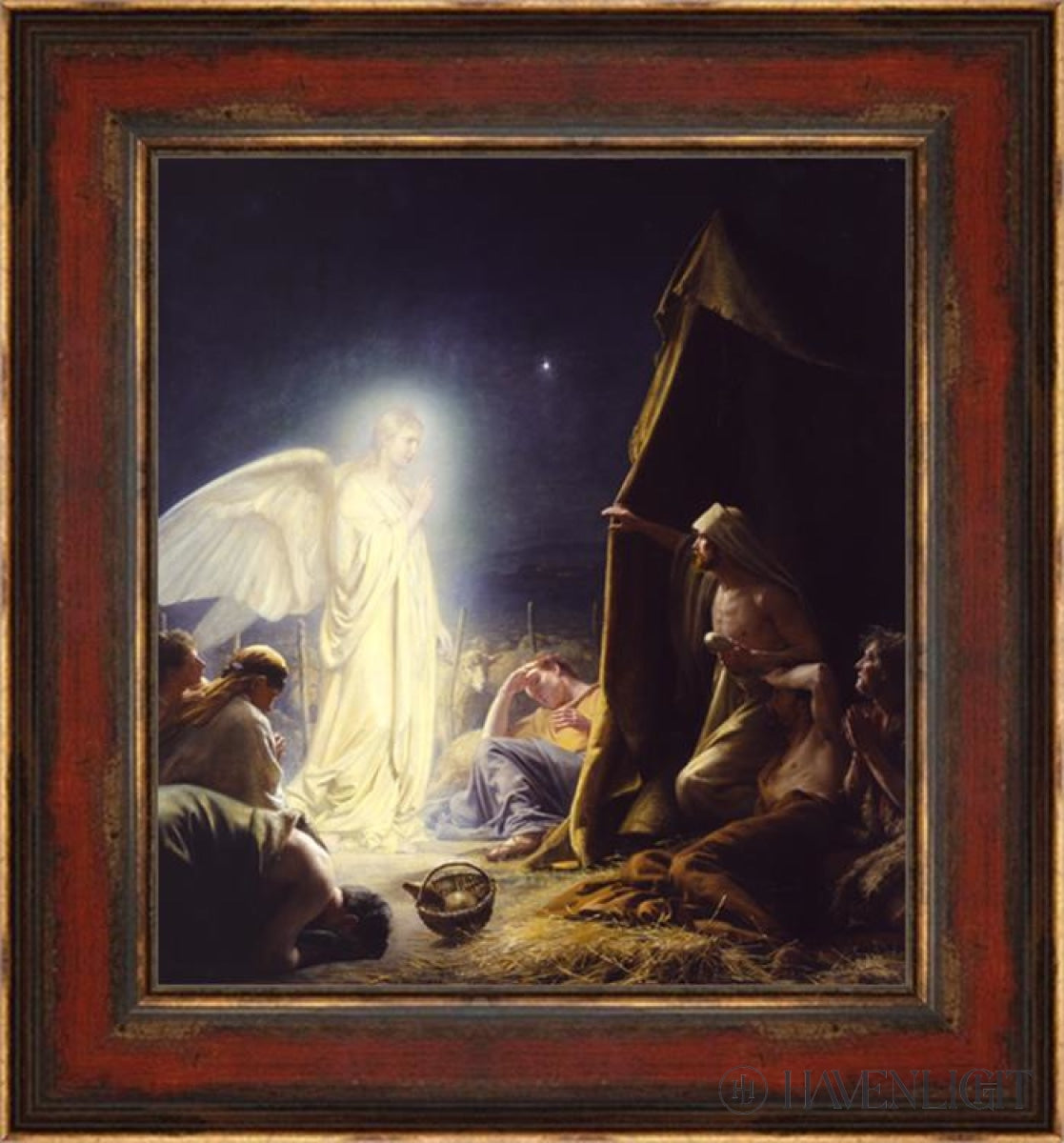 Shepherds Open Edition Canvas / 19 X 21 Frame B 28 3/4 26 Art