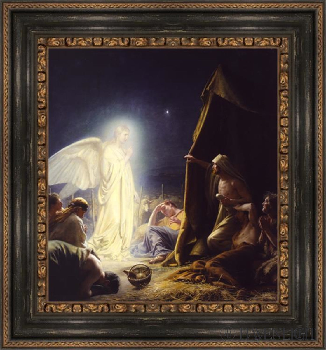 Shepherds Open Edition Canvas / 19 X 21 Frame D 28 3/4 26 Art