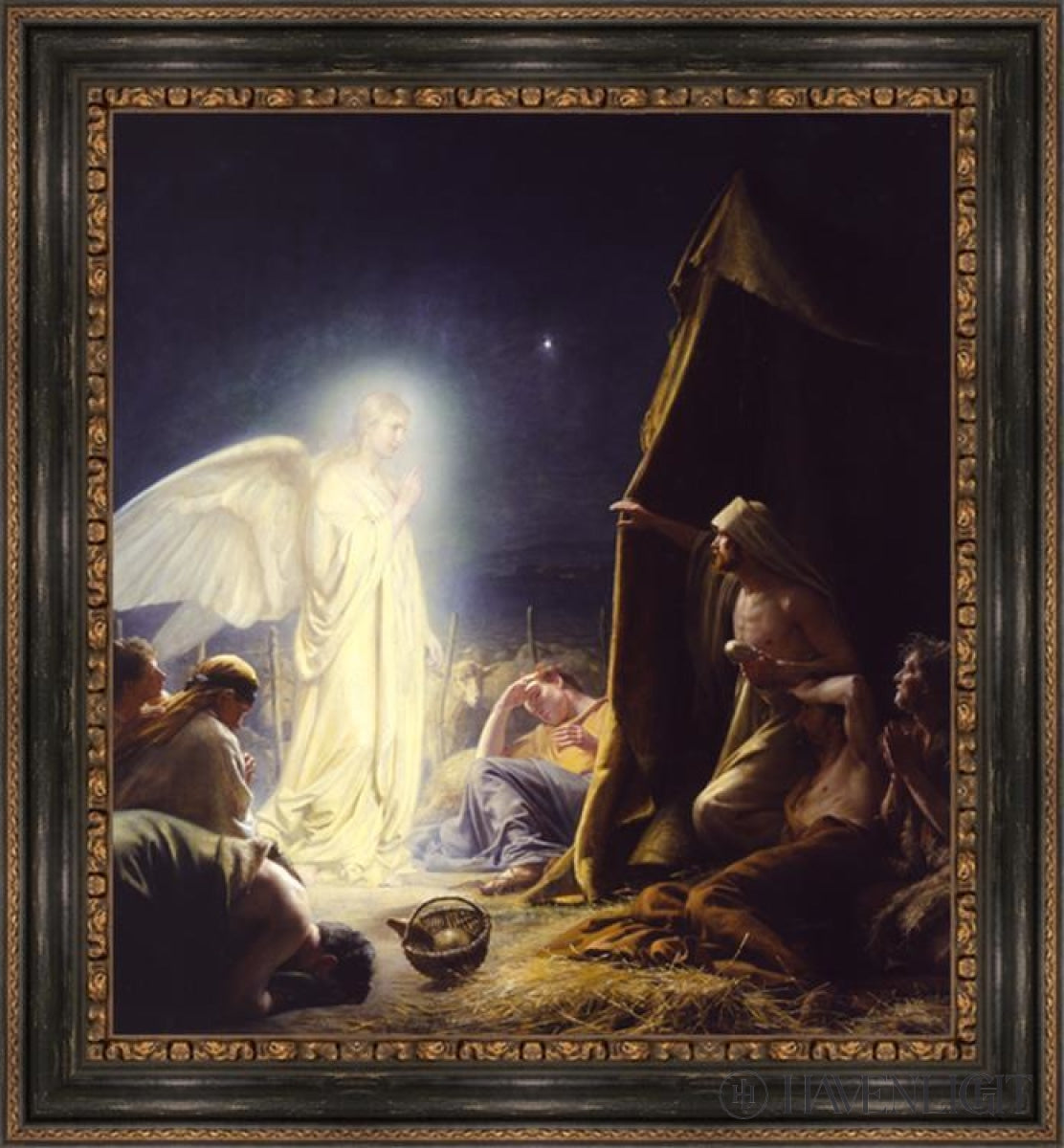 Shepherds Open Edition Canvas / 30 X 33 Frame B 40 3/4 37 Art