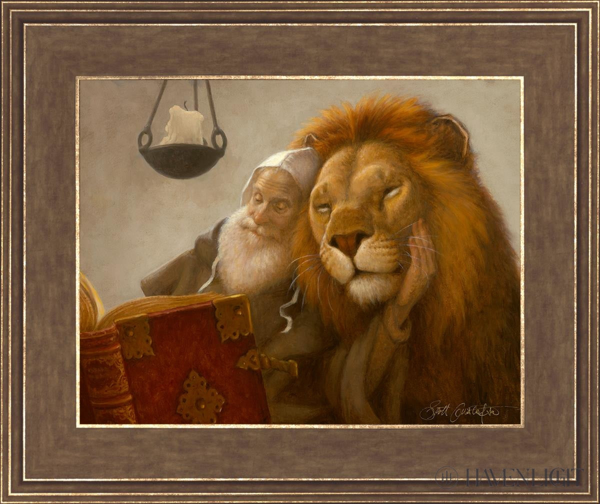 St. Jerome And The Lion Open Edition Canvas / 14 X 11 Gold 18 3/4 15 Art