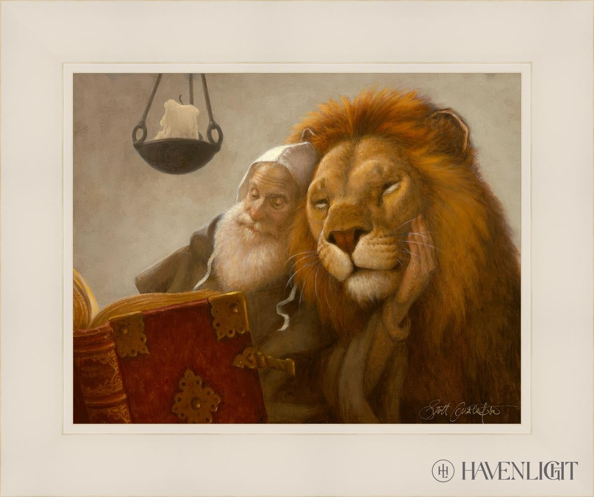 St. Jerome And The Lion Open Edition Canvas / 14 X 11 White 18 1/4 15 Art