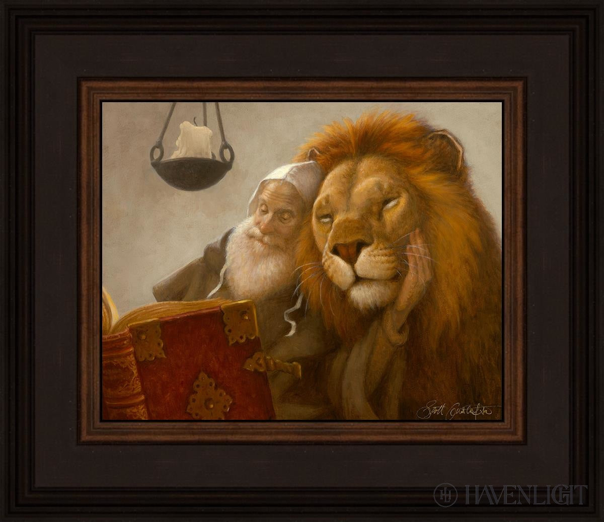 St. Jerome And The Lion Open Edition Print / 10 X 8 Brown 14 3/4 12 Art